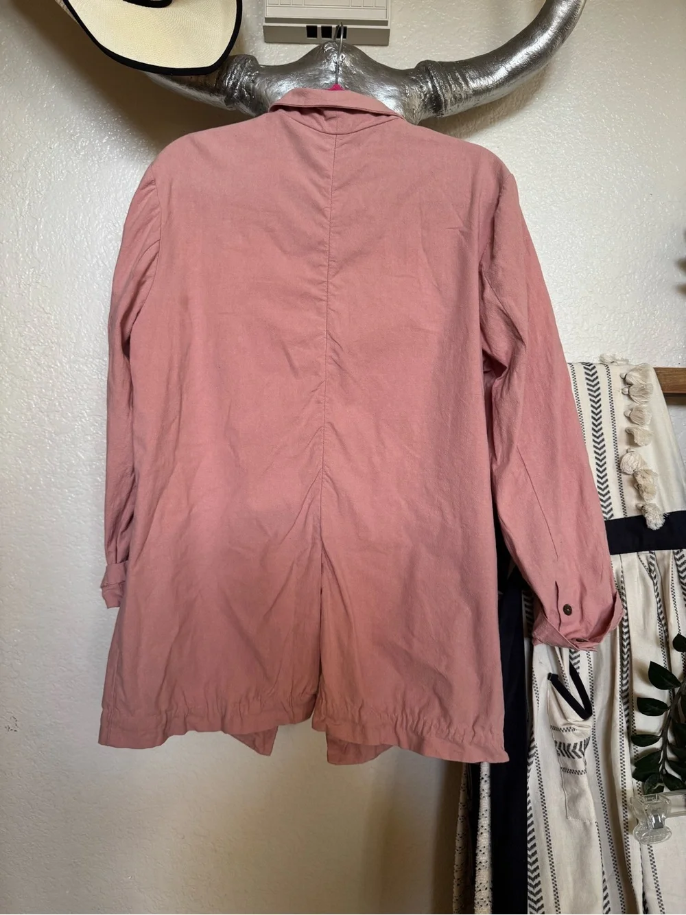 Free People Dusty Pink Linen Blazer
